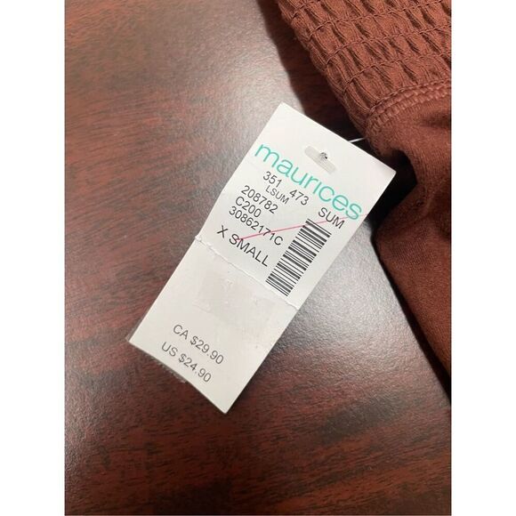 NWT Maurices Luxe Pocket 8” Super High Rise Bike Shorts in Rust Size X-Small - Picture 4 of 5